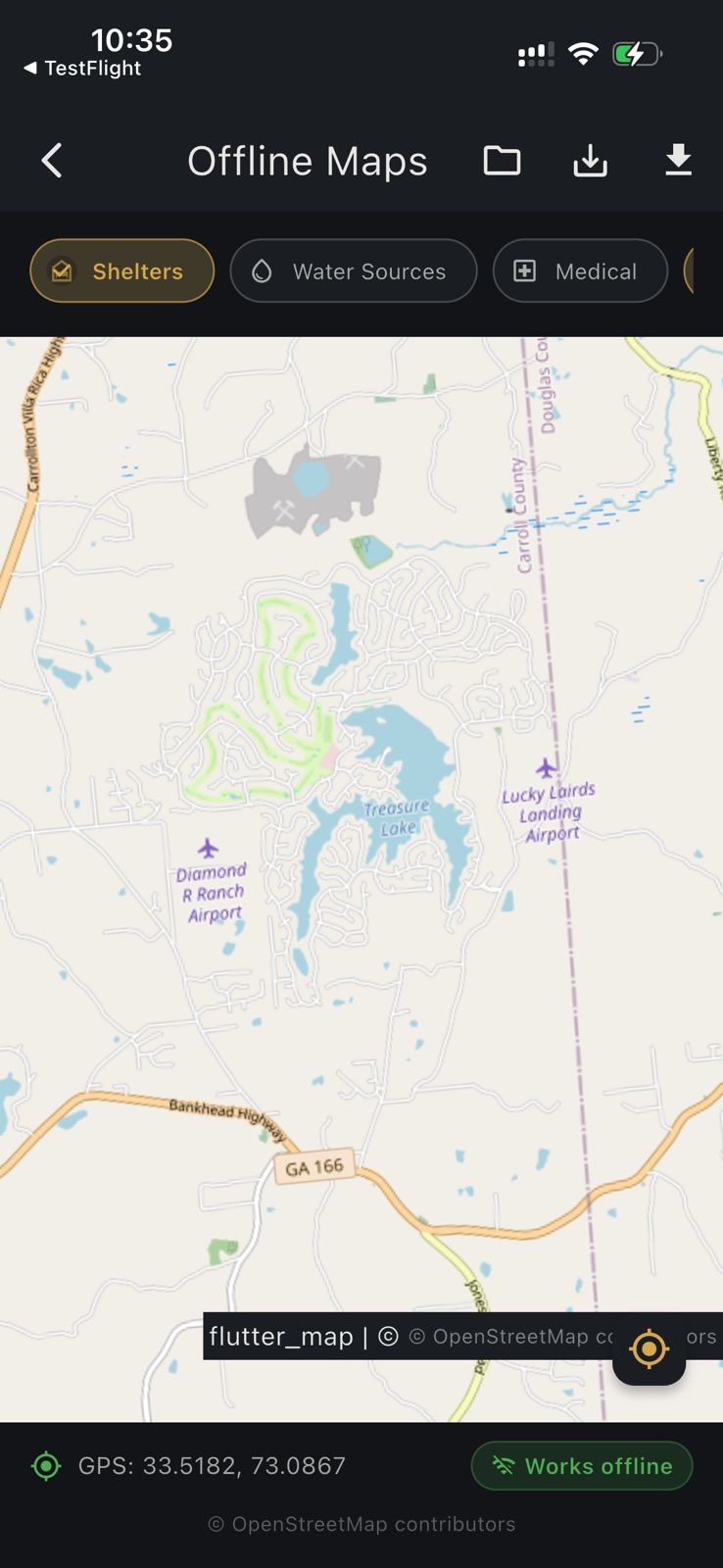 HAVEN Offline Maps — Shelters, Water Sources, Medical POI